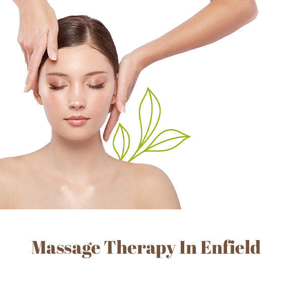 a lady enjoying a head massage treatment